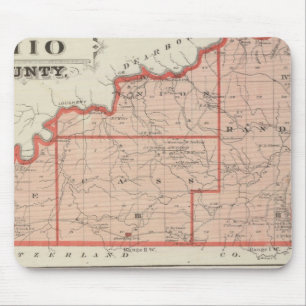 Map of Ohio County with City of Rising Sun Mouse Pad