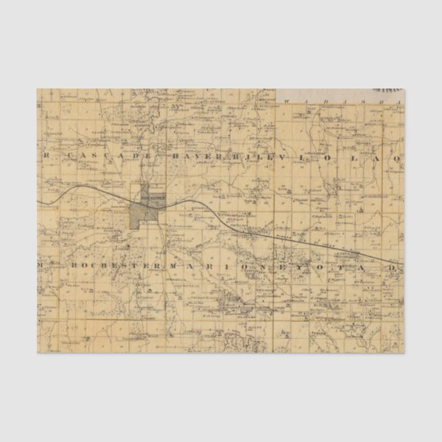 Map of Olmsted County, Minnesota Tissue Paper (Front)