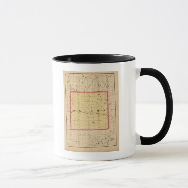 Map of Oscoda County, Michigan Mug (Right)