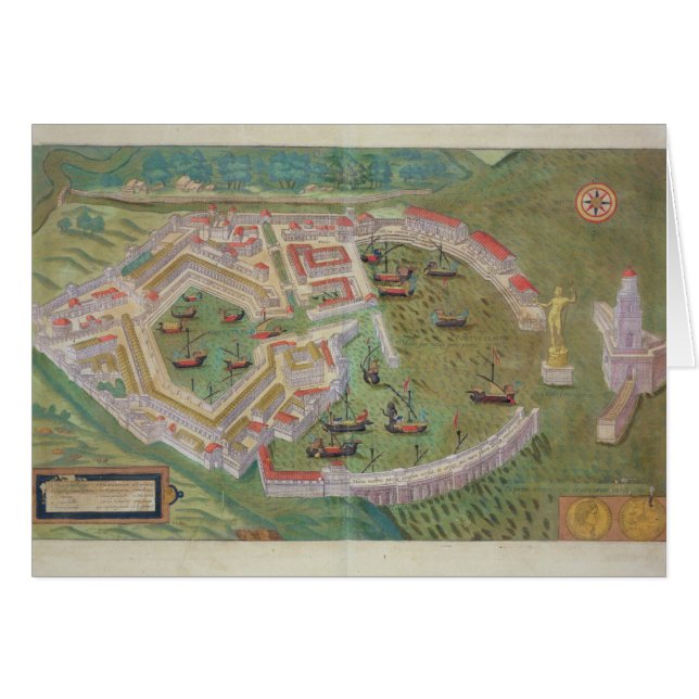 Map of Ostia, from 'Civitates Orbis Terrarum' by G (Front Horizontal)
