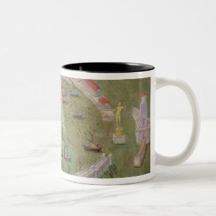 Map of Ostia, from 'Civitates Orbis Terrarum' by G Two-Tone Coffee Mug