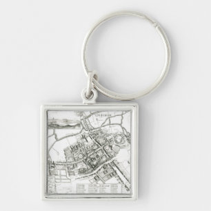 Map of Oxford, 1643 Keychain