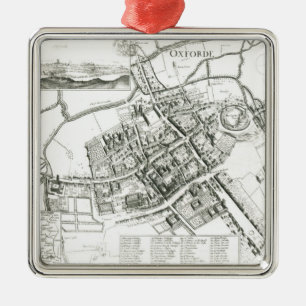 Map of Oxford, 1643 Metal Ornament