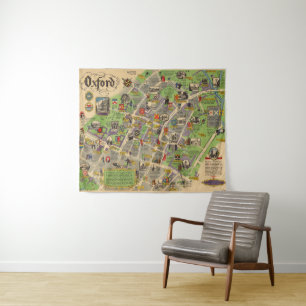 Map of Oxford, England (British Railways) Tapestry