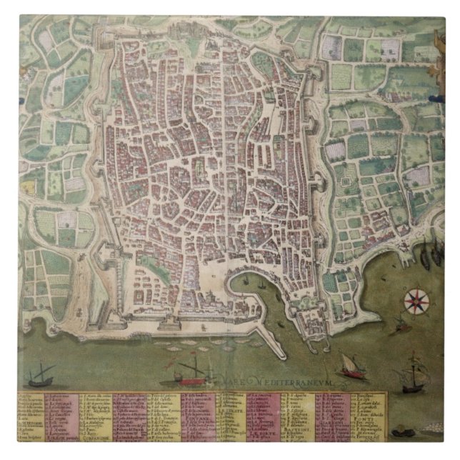 Map of Palermo, from 'Civitates Orbis Terrarum' by Tile (Front)