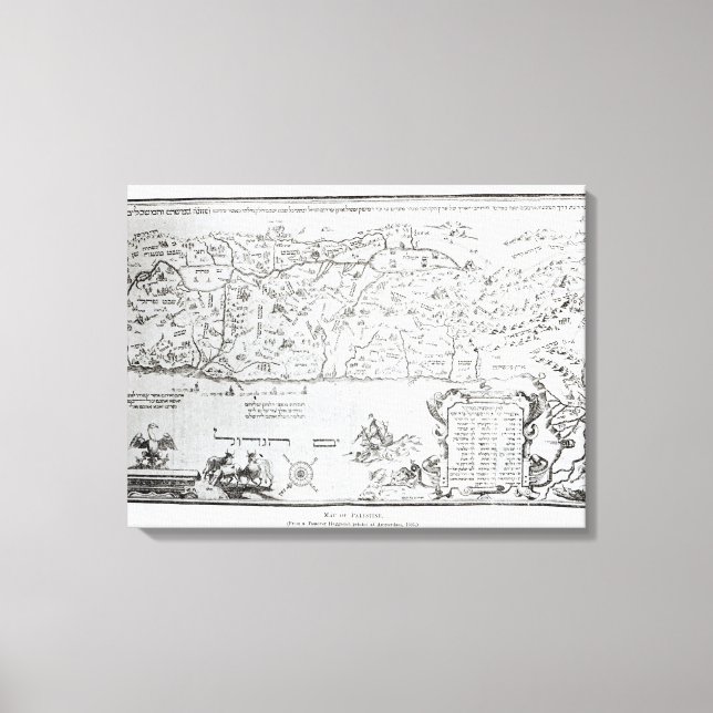 Map of Palestine, from a Passover Haggadah Canvas Print (Front)