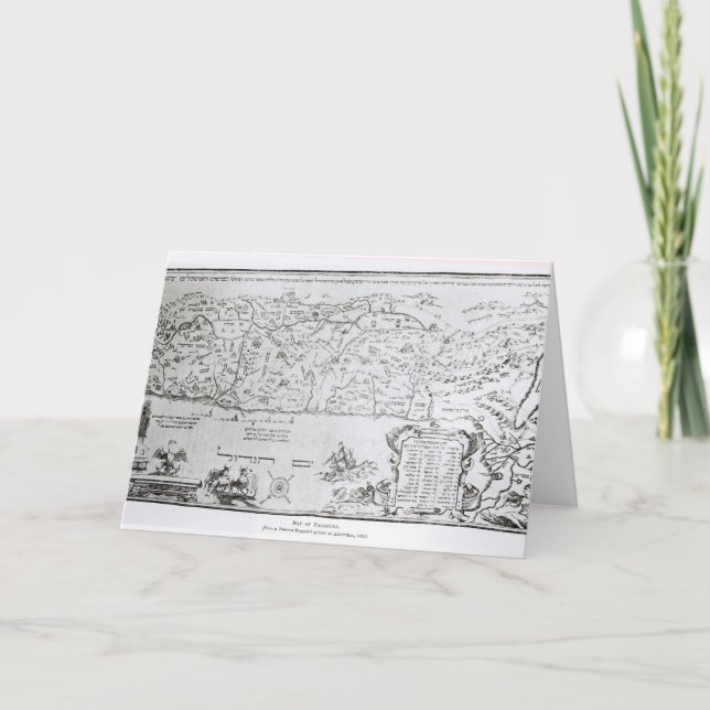 Map of Palestine, from a Passover Haggadah Card (Front)