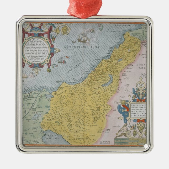 Map of Palestine Metal Ornament (Front)