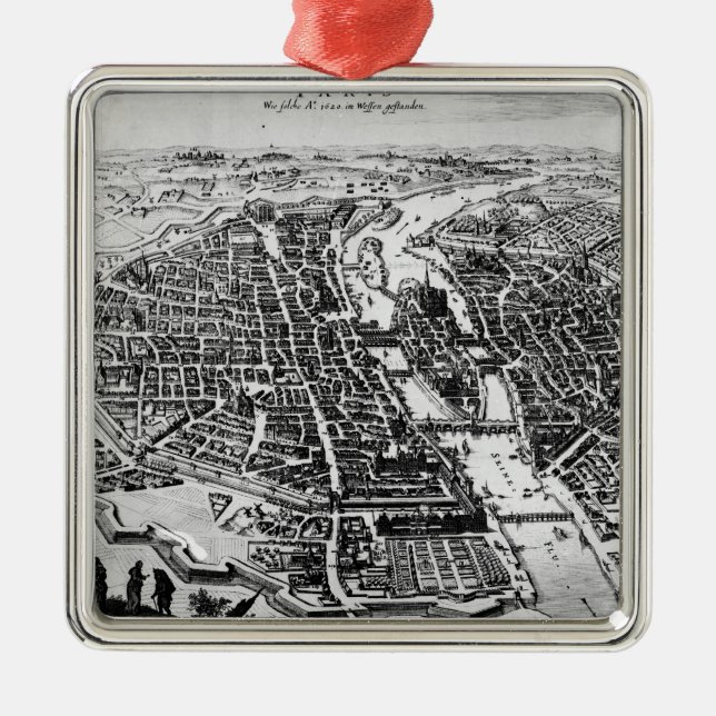 Map of Paris, 1620 Metal Ornament (Front)