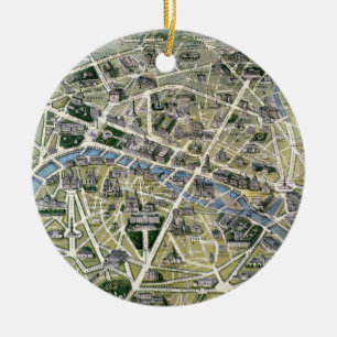 Map of Paris during the period of the Grands Ceramic Ornament