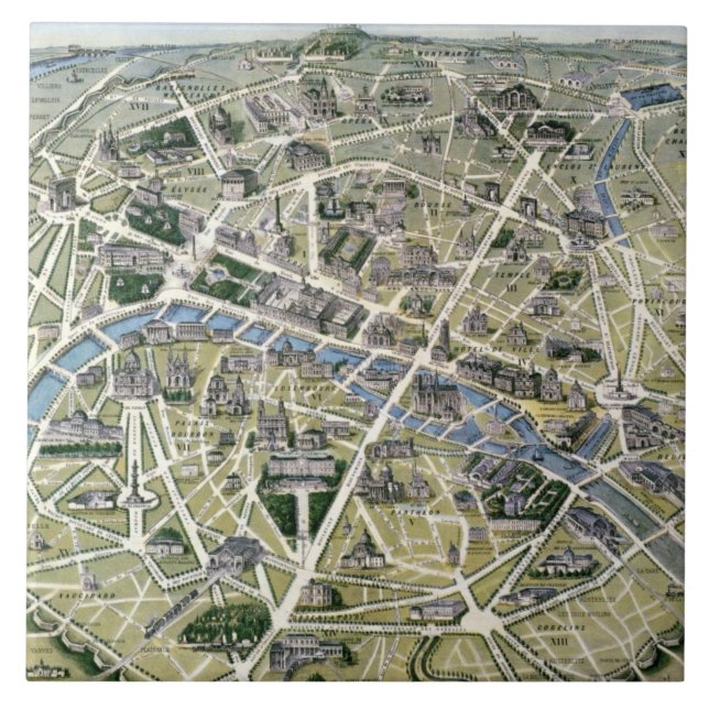 Map of Paris during the period of the Grands Tile (Front)