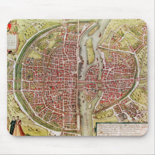 Map of Paris from 'Civitates orbis terrarrum' Mouse Pad