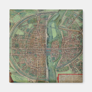 Map of Paris, from 'Civitates Orbis Terrarum' by G Magnet