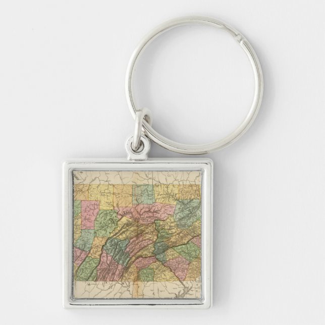Map of Pennsylvania and New Jersey Keychain (Front)