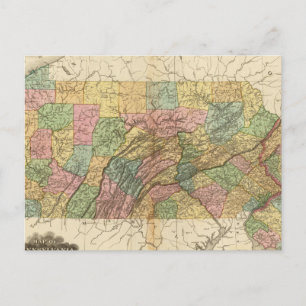Map of Pennsylvania and New Jersey Postcard
