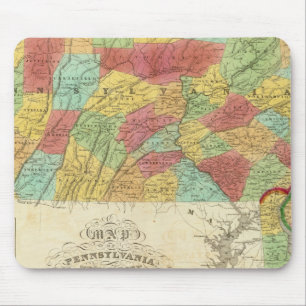 Map Of Pennsylvania New Jersey And Delaware Mouse Pad