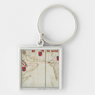 Map of Persia, Arabia and India Keychain