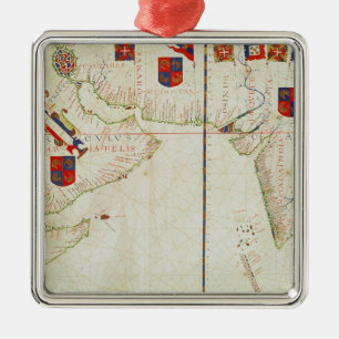 Map of Persia, Arabia and India Metal Ornament