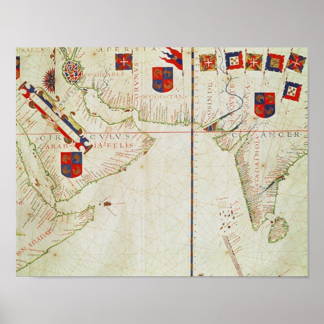 Map of Persia, Arabia and India Poster (Front)