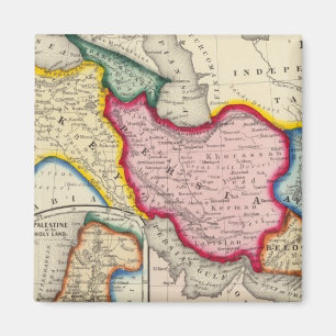 Map of Persia, Turkey In Asia Afghanistan Magnet
