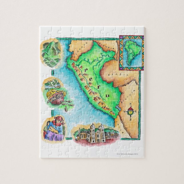 Map of Peru Jigsaw Puzzle (Vertical)
