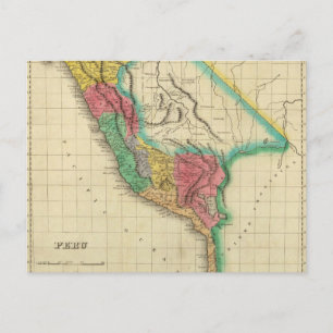 Map Of Peru Postcard