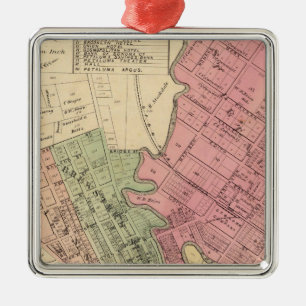 Map of Petaluma City 1877 Metal Ornament