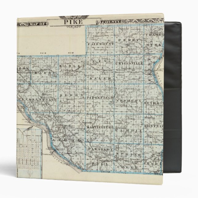 Map of Pike County and Pittsfield Binder (Front/Inside)