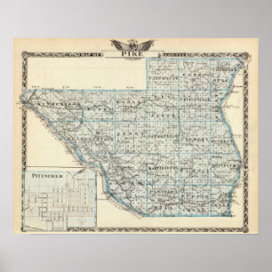 Map of Pike County and Pittsfield Poster