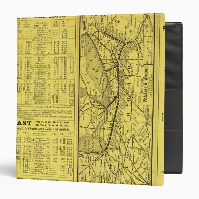 Map of Pittsburgh and Western Railway Binder (Front/Inside)