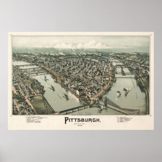 Map of Pittsburgh (Fowler) - 1902, BigMapBlog.com Poster