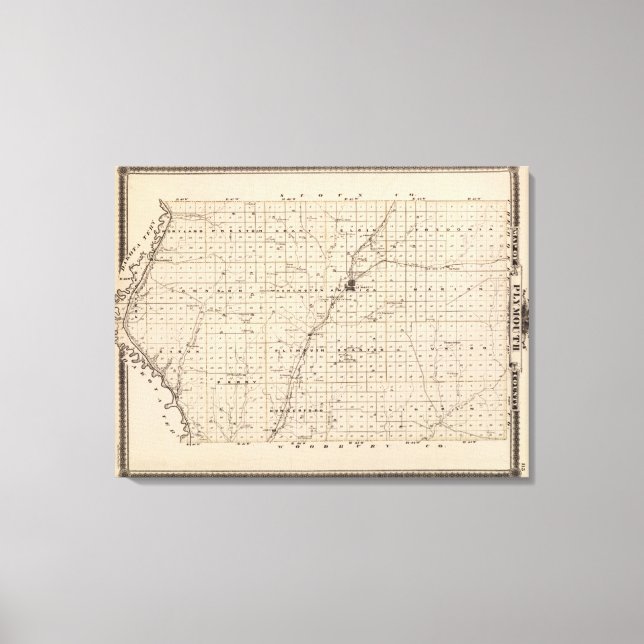 Map of Plymouth County Canvas Print (Front)