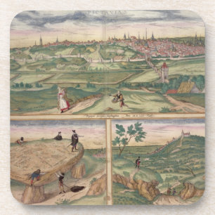 Map of Poitiers, from 'Civitates Orbis Terrarum' b Coaster