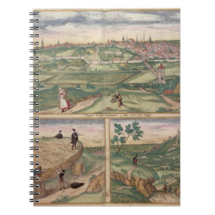 Map of Poitiers, from 'Civitates Orbis Terrarum' b Notebook