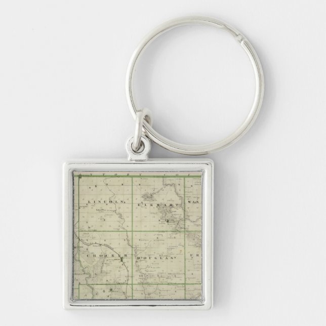 Map of Polk County, State of Iowa Keychain (Front)