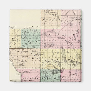 Map of Polk County, State of Wisconsin Magnet
