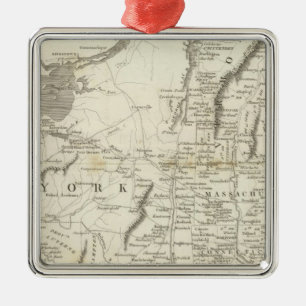 Map of Provinces of the United States Metal Ornament