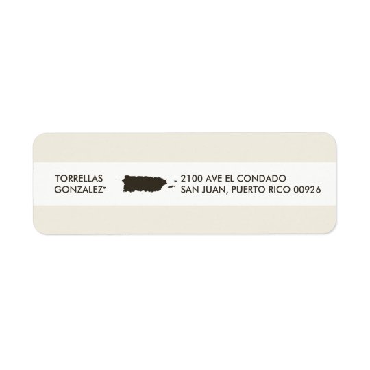 Map of Puerto Rico: Personalized Design Return Address Label