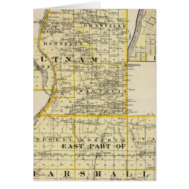 Map of Putnam and east part of Marshall counties (Front)