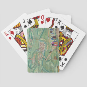 Map of Raab, from 'Civitates Orbis Terrarum' by Ge Playing Cards