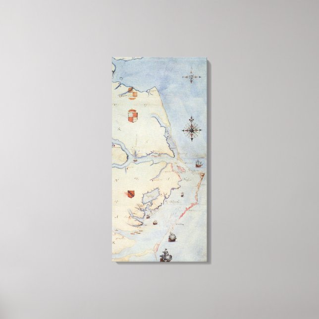 Map of Raleigh's Virginia Canvas Print (Front)