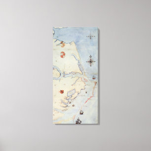 Map of Raleigh's Virginia Canvas Print