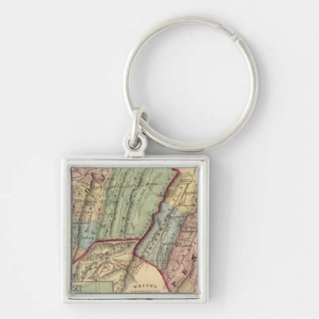 Map of Randolph, Pendleton counties Keychain (Front)