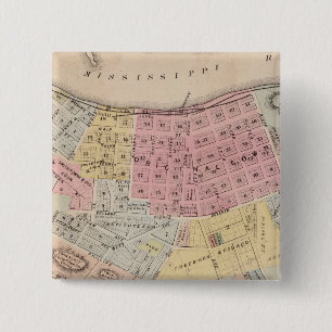 Map of Red Wing, Goodhue County, Minnesota 2 Inch Square Button