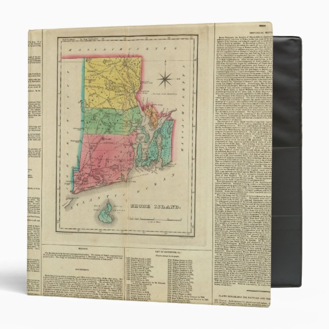 Map Of Rhode Island Binder (Front/Inside)