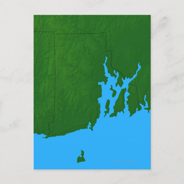 Map of Rhode Island Postcard (Front)