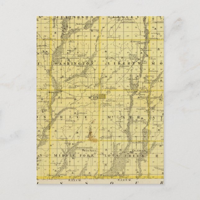 Map of Ringgold County, State of Iowa Postcard (Front)