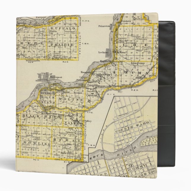 Map of Rock Island County and Dixon Binder (Front/Inside)
