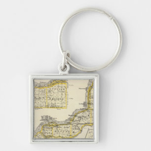 Map of Rock Island County and Dixon Keychain