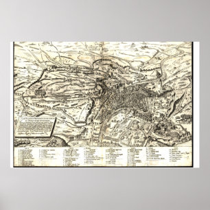 Map of Rome during the Renaissance Poster